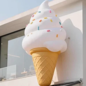 LED Lighting Inflatable Ice Cream Cone Balloon Advertising Giant Inflatable Ice Cream for Sale