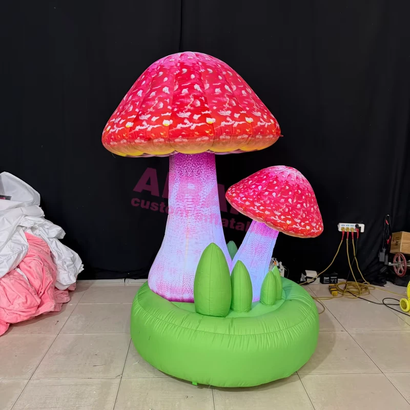 LED Verlichting Opblaasbare Paddenstoel voor Bos Thema Feestbenodigdheden Aangepaste Opblaasbare Cartoon Paddenstoel Boom Paddenstoel Inflatables