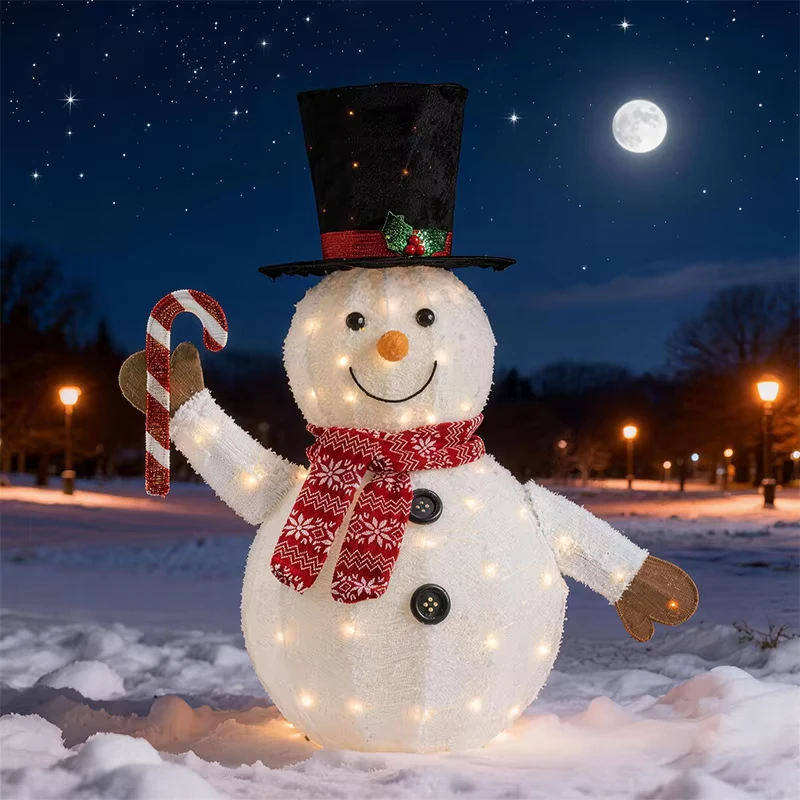 Lampu Hias LED Snowman untuk Indoor dan Outdoor, Dekorasi Pesta Natal dan Tahun Baru dengan Lampu Motif
