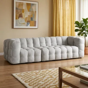 Lambswool Fabric Adjustable Chesterfield Sofa Inflatable Japanese Design Backless Armless Modern Nordic Living Room