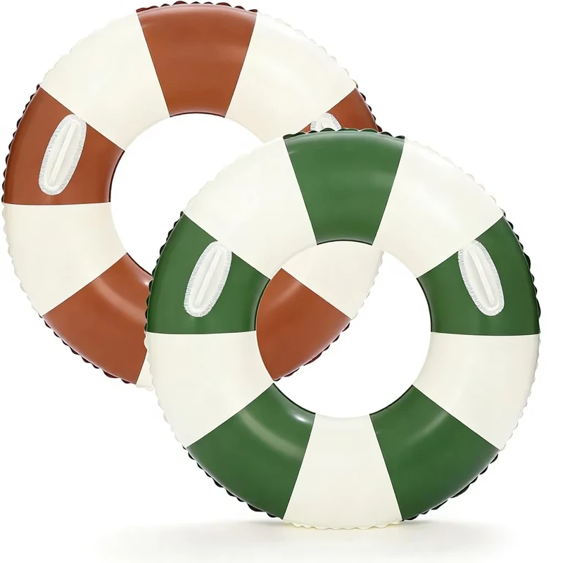 Flotteurs de piscine gonflables rayés de 35 pouces pour adultes, capacité de 200 lbs, décorations pour piscine et plage