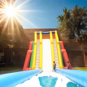 Large 40m inflatable wet dry water slide for outdoor use beach slide