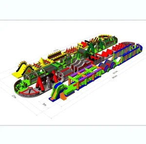 Large Amusement Park Adult Inflatable Obstacle Course Game with Customizable Size and Color 2 Year Warranty