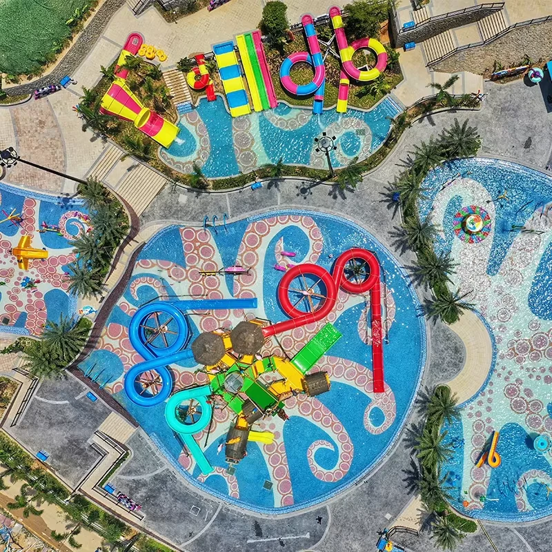Diagramme des structures de construction de parc aquatique, équipement de jeu aquatique, toboggan de piscine en fibre de verre pour parc aquatique