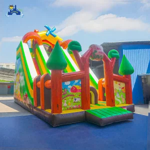 Large Colorful Cartoon Theme Inflatable Dry Slide for Kids