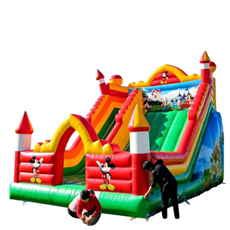 สไลด์น้ำแบบเป่าลมขนาดใหญ่คุณภาพสูง PVC เป็นมิตรกับสิ่งแวดล้อม ขนาด 6mx10mx6m สำหรับเด็กและผู้ใหญ่ 30 คน