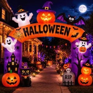 Arco Inflável Grande Personalizado em Material Resistente às Intempéries Design Brilhante de Halloween para Decoração de Eventos ao Ar Livre