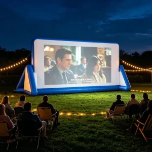 Large Custom Logo Size Inflatable Movie Screen Portable Blow up Projector Screen for Wedding Festival Party Event Rental
