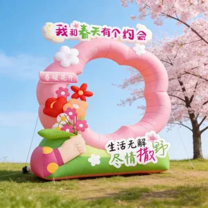 대형 내구성 밝은 꽃잎 모양 인플레이터블 꽃 장식 (정원 행사 및 상업적 디스플레이용)