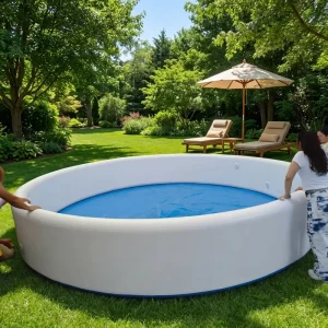 Large Durable Drop Stitch Inflatable Swimming Pool Family Size Above Ground Pool Custom Indoor Outdoor Backyard PVC Swim Pool