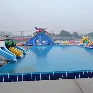 Large Durable Outdoor Summer Inflatable Waterpark Slide with PVC Material Customized Color & Size Sports Commercial Use