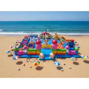 Large Elephant Water Park Inflatable with Twin Elephant Entry and Interactive Obstacle Course for Aquatic Entertainment Centers