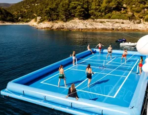Large Floating Inflatable Tennis Court Customized Water Sports Inflatable Float Soccer Field Giant Drop Stitch Inflatable Tennis