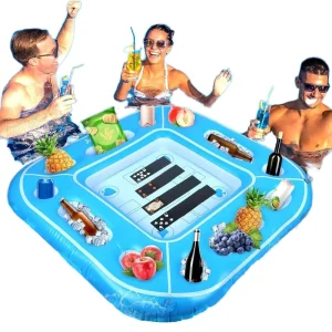 Large Floating Pool Accessories Inflatable Food Drink Cooler Containers Waterproof Playing Cards Table Hot Tub Tray Water Play