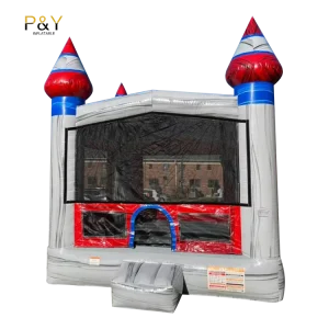 Large Gray Jumping Bouncy Castle Used Commercial Grade Inflatable Bounce House For Kids And Adults With Blower