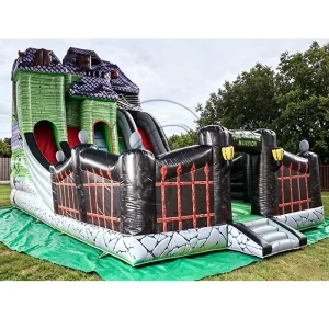 Grande Maison Hantée Gonflable Design de Manoir Effrayant Location de Grande Glissade pour Fête Utilisation Multi-Événements