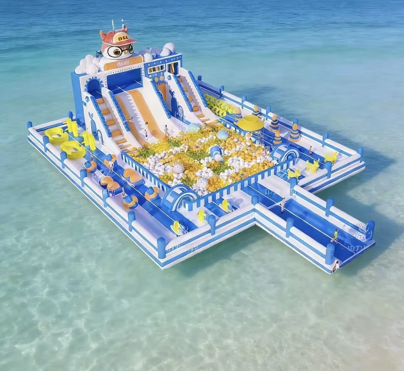 Large Inflatable Aqua Sports Bouncer Castle New Design Floating Water Park for Amusement by Sea Lake PVC Material
