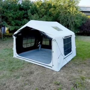 Large Inflatable Camping Tent Waterproof 4 Season Oxford Air Tent Family Outdoor Cabin Tent with Mesh Windows