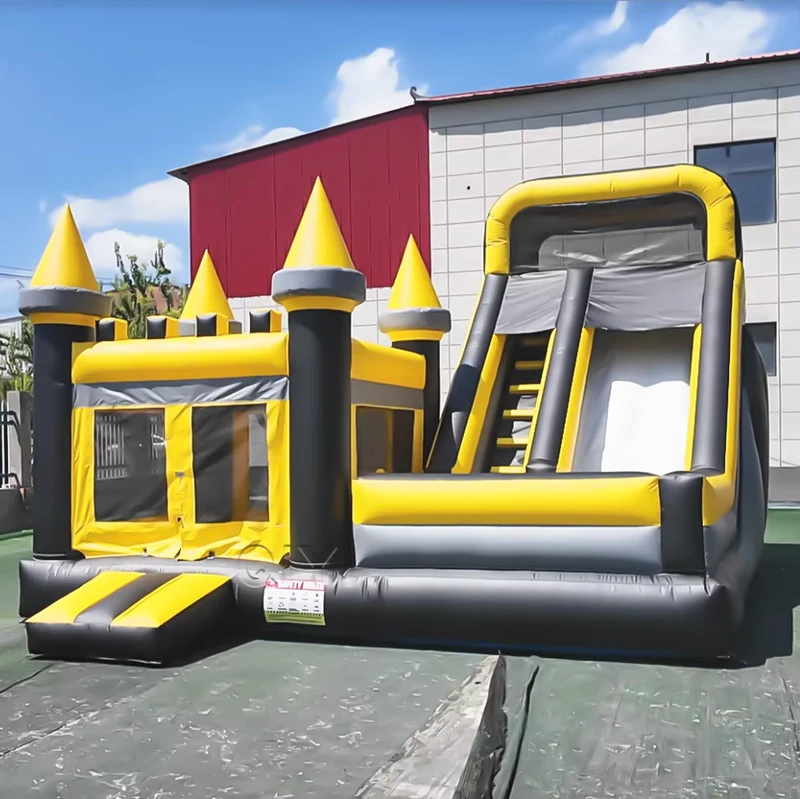 Grande Castelo Inflável, Casa de Saltos Bouncy Combo com Escorrega, Castelo de Saltos de Alta Qualidade em PVC para Crianças e Adultos
