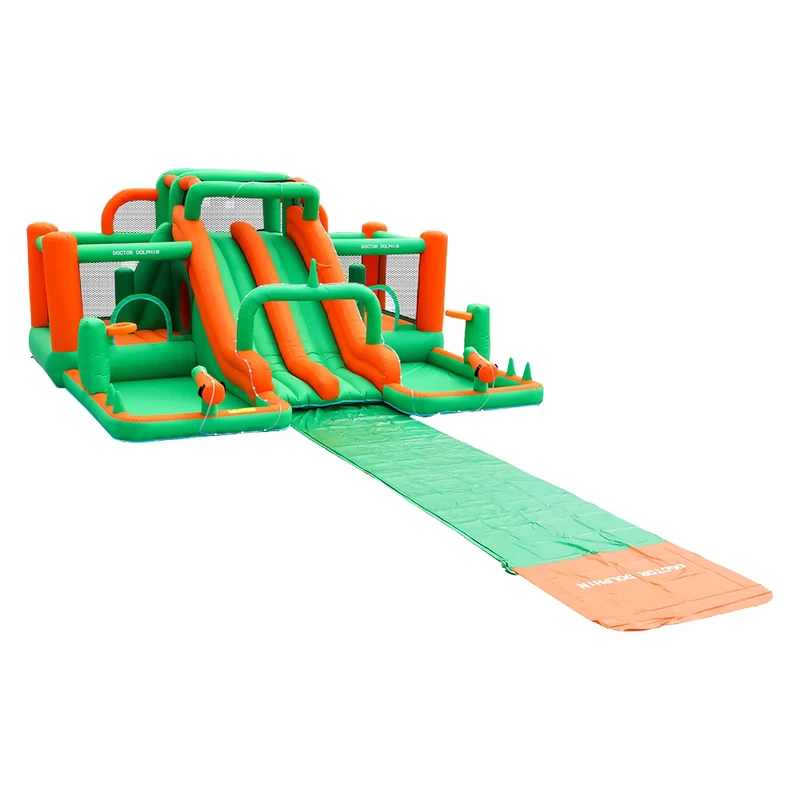 Large Inflatable Double Water Slide with PVC Slide and Surfboard Inflatable Bounce House Water Park for Big Kids