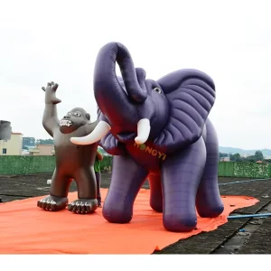 Large Inflatable Elephant and Giant Inflatable Gorilla Advertising Chimpanzee Animal Model Balloon