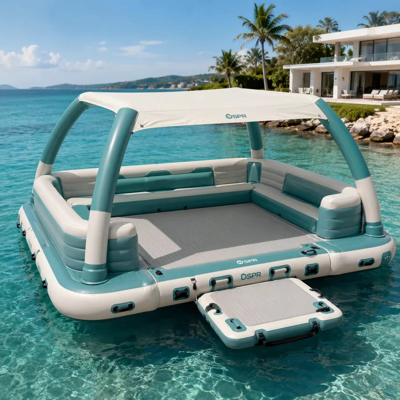 Large Inflatable Floating Platform for Commercial Water Fun Stable Dock for Beach and Lake Use