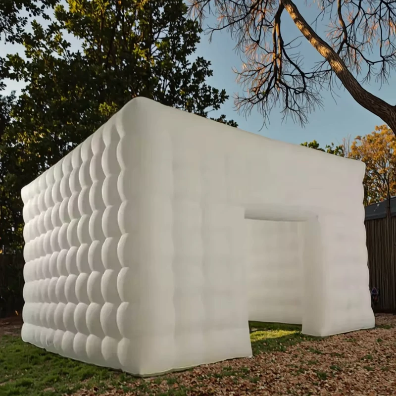 Tente de fête cube gonflable grande avec souffleur, mobile et portable, pour discothèque en plein air