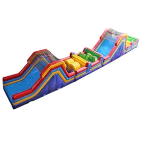 Large Inflatable Obstacle Course with Slides Commercial Grade PVC Inflatable Bounce Run for Kids Adults