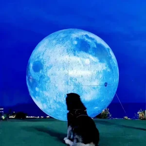 Large Inflatable Showpiece Scale Promotional Custom LED Blue Planet Advertising Balloon for Outdoor Festivals