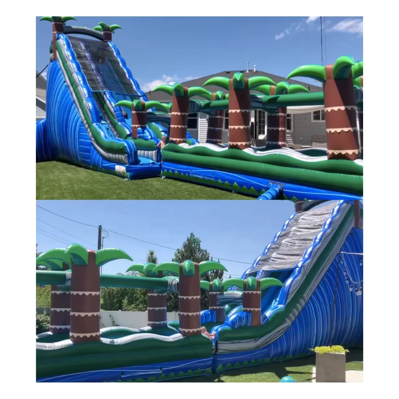 Seluncuran Inflatable Besar Ukuran Dewasa, Seluncuran Air Inflatable Gelombang Super untuk Dewasa dan Anak-anak