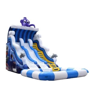 Large Inflatable Water Slide for Commercial Use for Adults and Kids with Swimming Pool