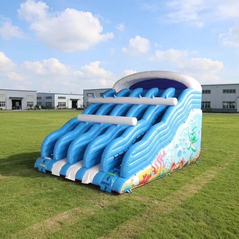 Grand toboggan gonflable avec piscine pour enfants et adultes