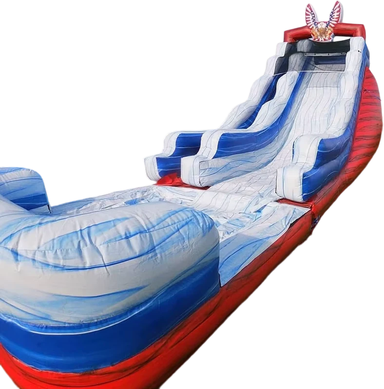 Grande scivolo d'acqua gonfiabile con piscina splash per bambini e adulti, materiale PVC durevole, facile da montare, uso esterno in giardino d'estate