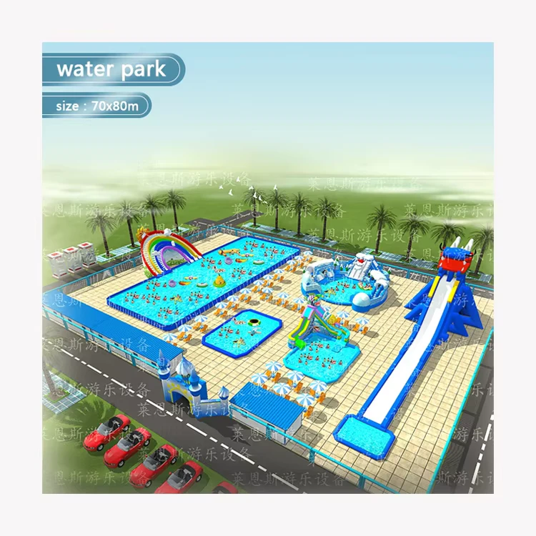 Large Inflatable Water Slide with Swimming Pool for Children and Adults