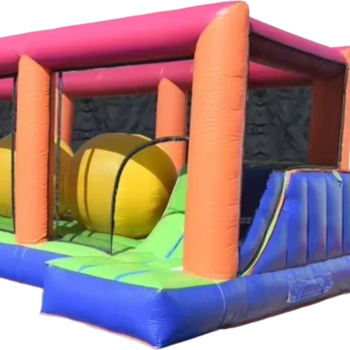 Groot Interactief Inflatable Obstakelparcours Ball Run Fun Jump Game in de vorm van een Inflatable Kasteel