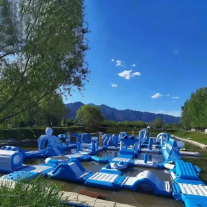 Bạt Nước Inflatable Trampoline Biển Hồ Ngoài Trời Lớn cho Trẻ Em, Công Viên Nước Aquapark