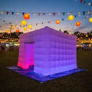 Large LED Light Inflatable Bubble Tents Inflatable Nightclub Cube Tent for Outdoor Events AIRTECH T101 Oxford Cloth/PVC