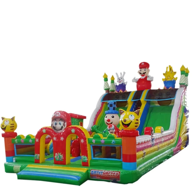 Grande Combinazione di Scivolo Gonfiabile per Parco Divertimenti Mario