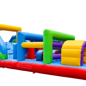 Large Outdoor Inflatable Castle with Two Track Slide Square Playground and Naughty Toys for Children