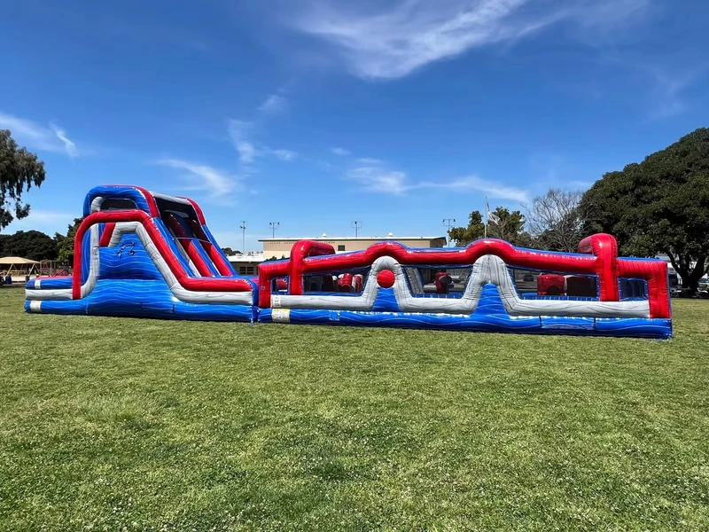 Large Outdoor Inflatable Obstacle Course Slide Commercial Grade PVC Material CE Certified Easy Setup Customized Color Option