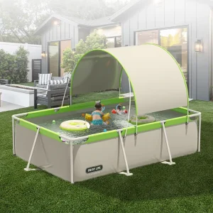 Large Outdoor Inflatable PVC Swimming Pool with Sunshade Sunscreen Foldable Design for Children’s Water Play