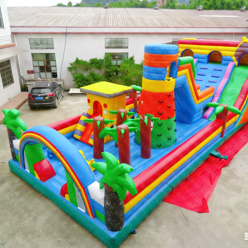 Large Outdoor PVC Inflatable Slide Jumping Castle For Kids Fun City Playground Inflatable Slide