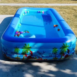 Large Outdoor Rectangular Inflatable Swimming Pool for Children and Babies PVC Material for Beach and Pool Use