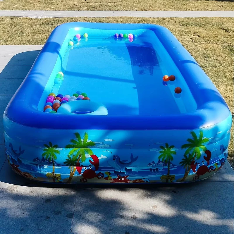 Grande piscina gonfiabile rettangolare per bambini e neonati in materiale PVC per uso in spiaggia e piscina