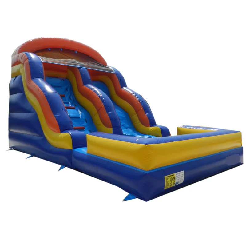 대형 PVC 인플레이터블 드라이 워터 슬라이드, 야외 상업용 여름 사용, 100-500kg 용량, 5-10명 탑승 가능