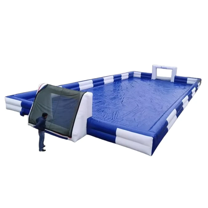 Groot PVC Opblaasbaar Voetbalveld met Blower Sportspel Voetbalveld met Reparatiesets voor Voetbalvelden en Arena's