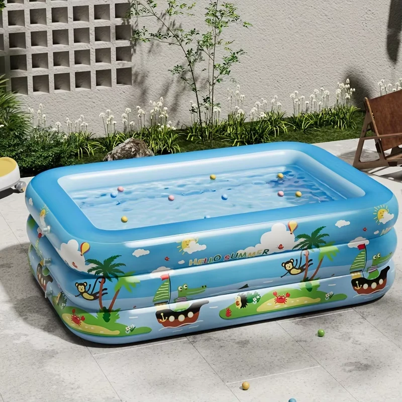 Large PVC Inflatable Swimming Pool for Families Thickened Plastic for Home or Outdoor Use Baby and Infant Friendly