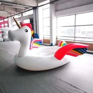 Large PVC Inflatable Unicorn Float Island for 4 People Outdoor Pool Float for Children Sale