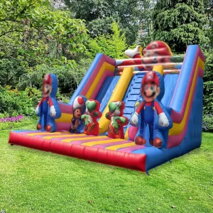 Large PVC Material Kids Indoor Carnival Game Mario Air Slide Jumping Castle Commercial Inflatable Slides for Adults