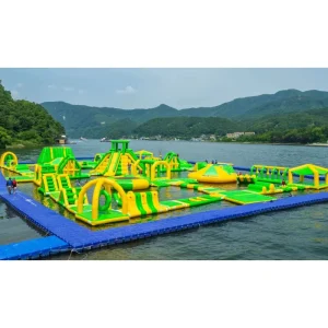 Equipo de parque acuático comercial inflable grande, curso de obstáculos flotante inflable, parque acuático de verano para niños y adultos